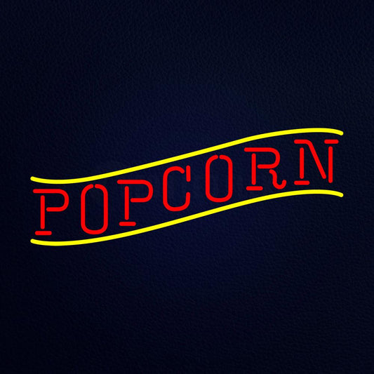 Red Popcorn Yellow Line Neon Flex Sign