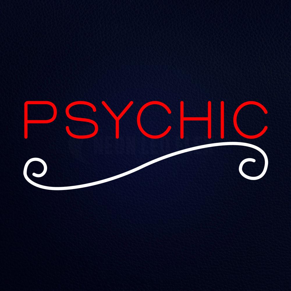 Red Psychic White Line Neon Flex Sign