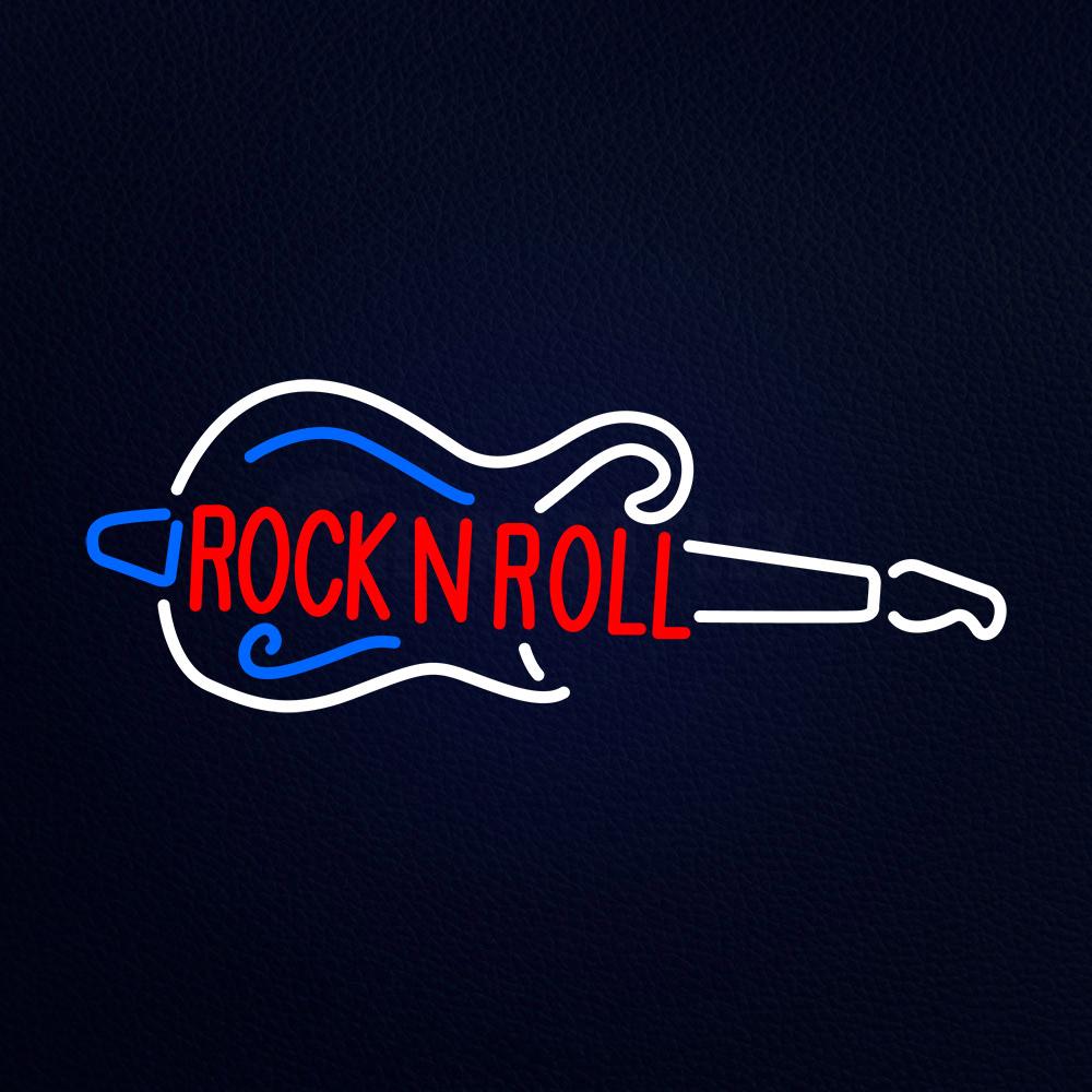 Red Rock N Roll Guitar Neon Flex Sign