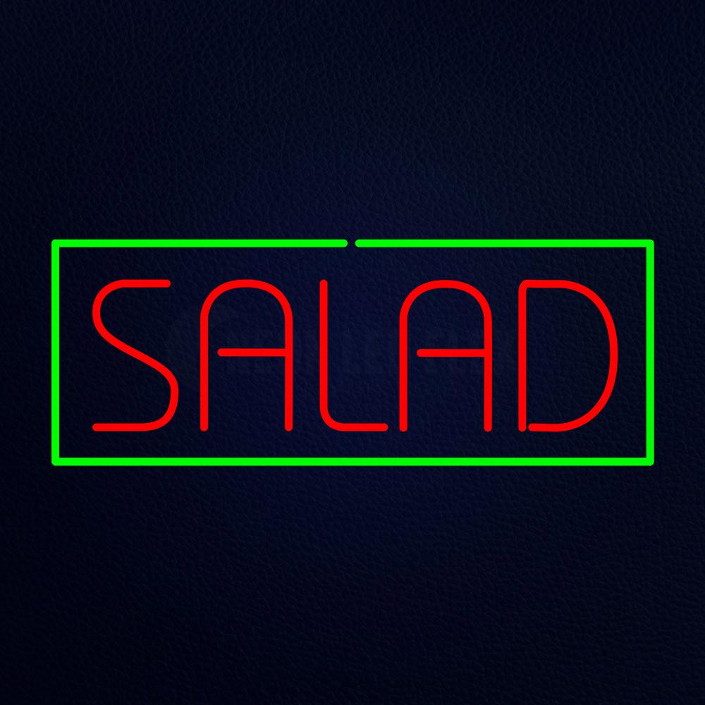 Red Salad With Green Border Neon Flex Sign