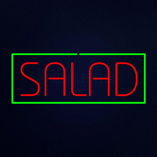 Red Salad With Green Border Neon Flex Sign