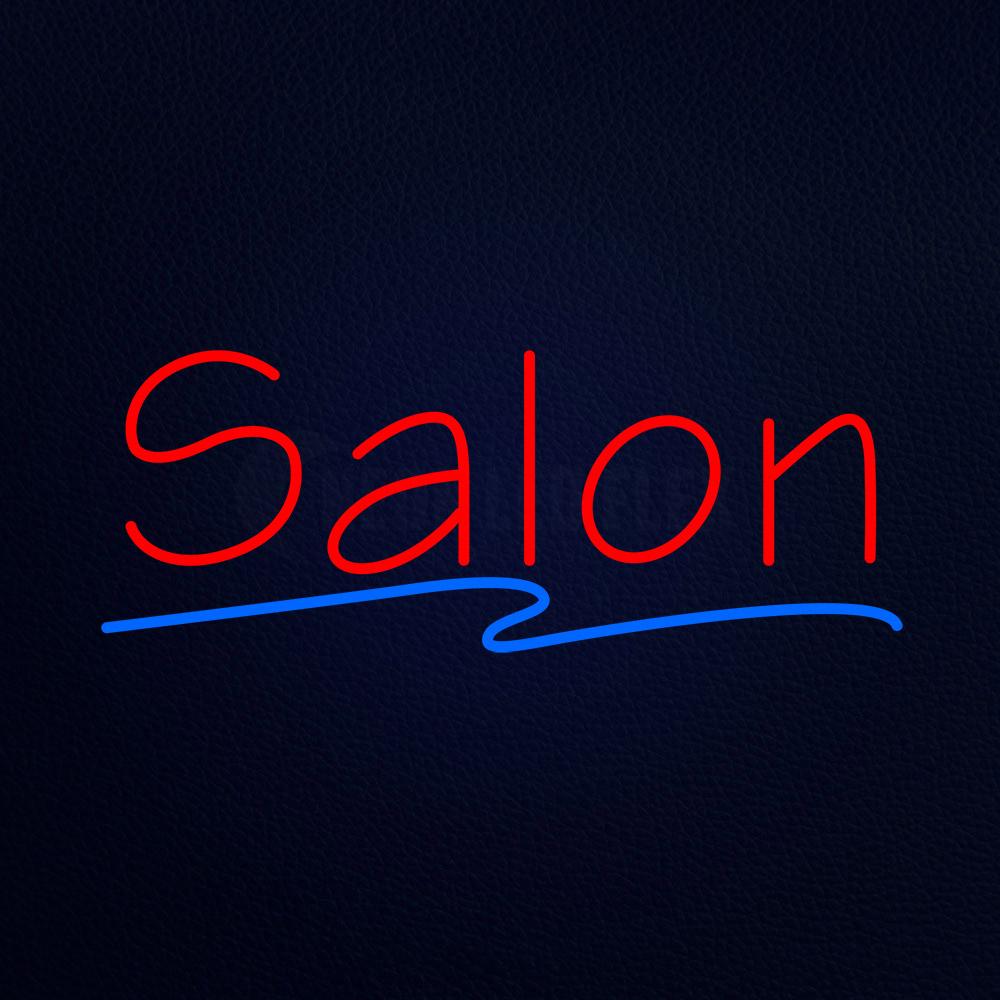 Red Salon Blue Line Neon Flex Sign