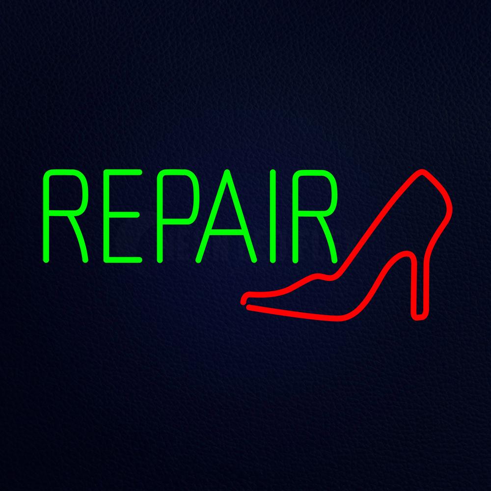 Red Sandal Logo Green Repair Neon Flex Sign