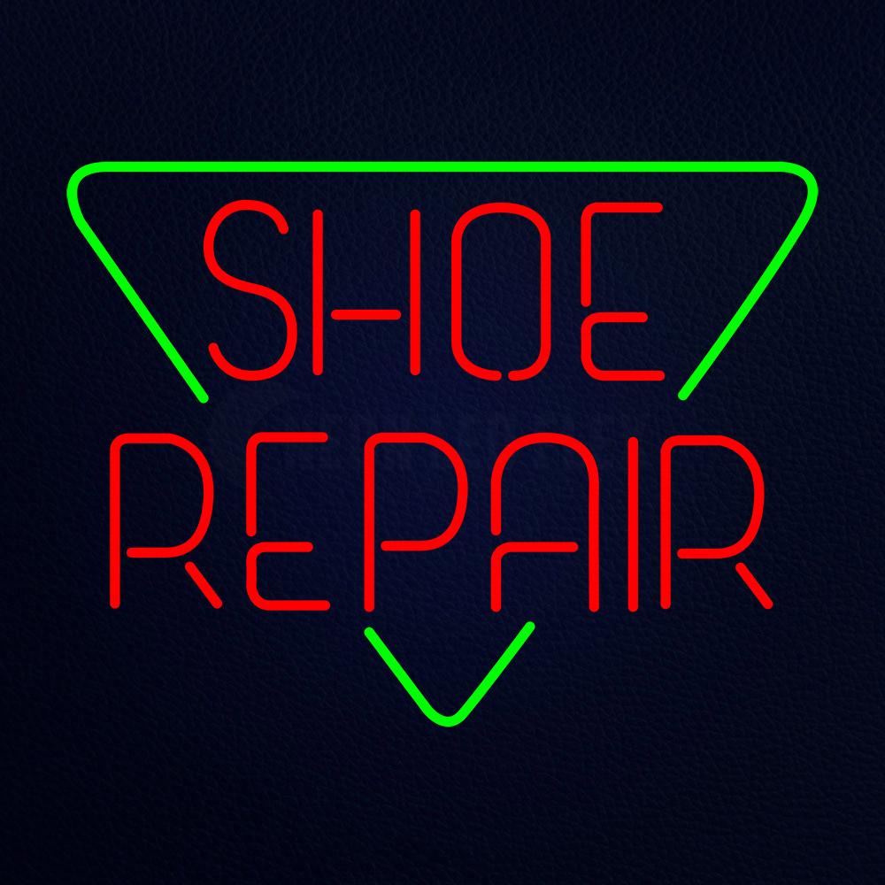 Red Shoe Repair Block Neon Flex Sign