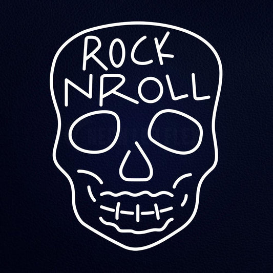 Rock N Roll White Skull Neon Flex Sign