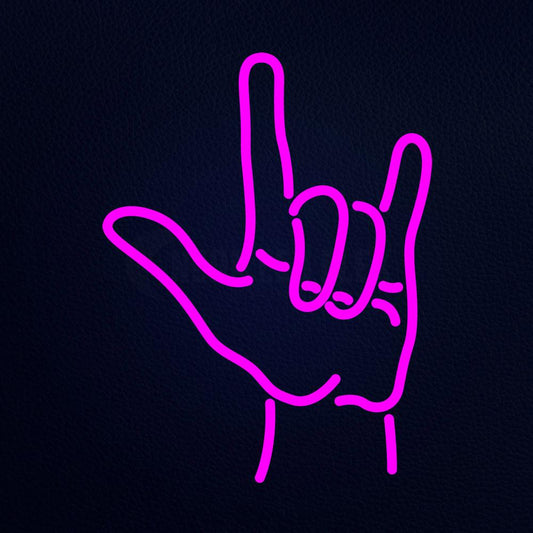 Rock Roll Hand Gesture Neon Flex Sign