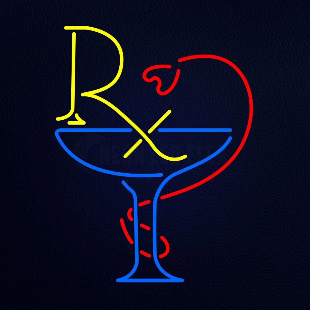 Rx Martini Glass Neon Flex Sign