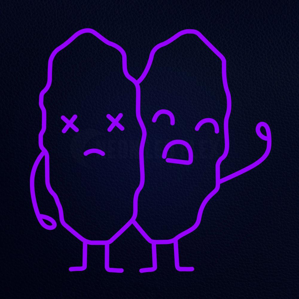 Sad Thymus Gland Emoji Neon Flex Sign