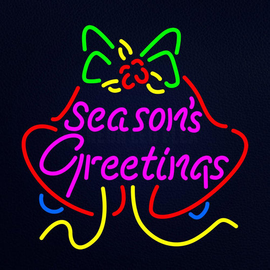 Seasons Greetings With Bell Neon Flex Sign