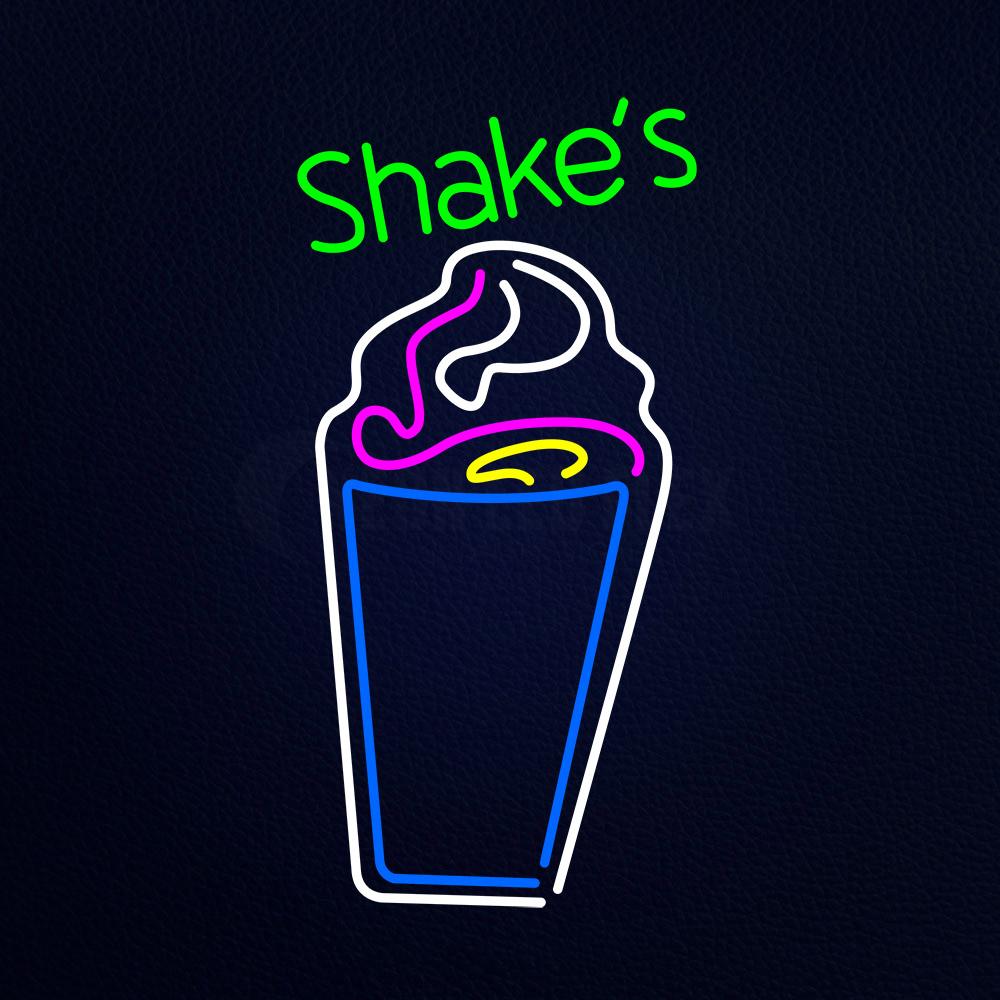 Shakes With Glass Neon Flex Sign