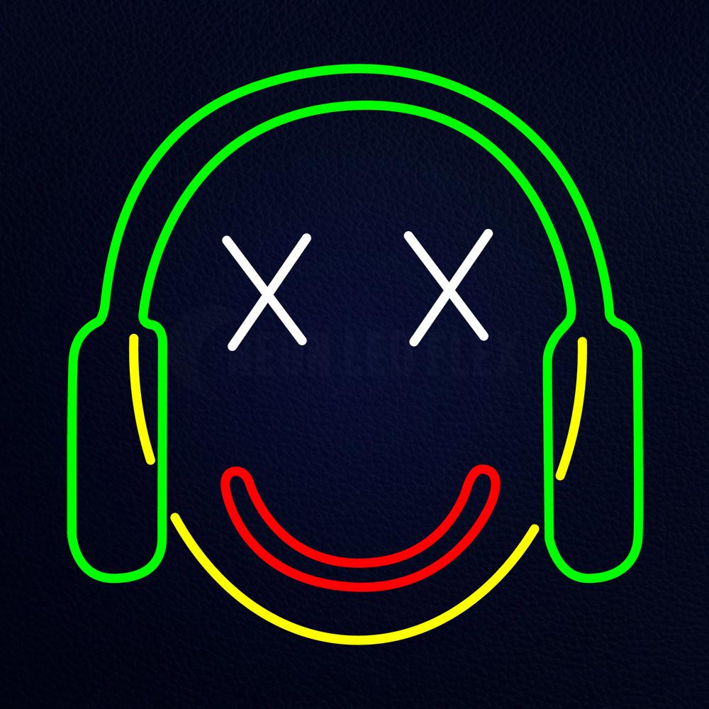 Smile Face With Headphone Neon Flex Sign