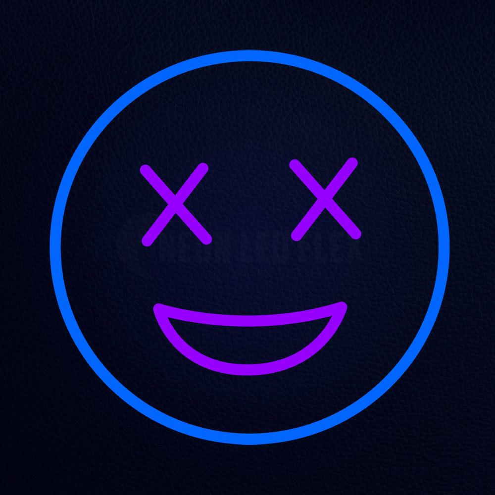 Smile With Blue Border Emoji Neon Flex Sign