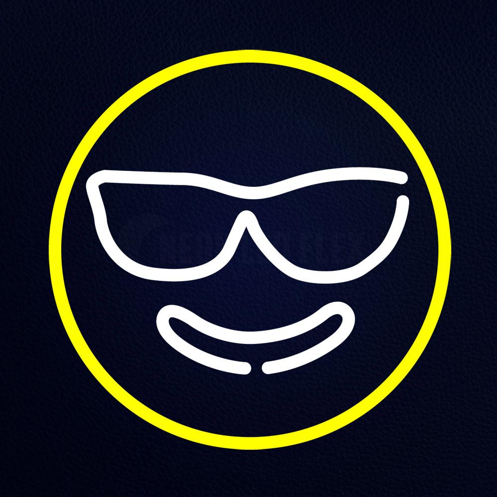 Smiley Face With Sunglasses Emoji Neon Flex Sign