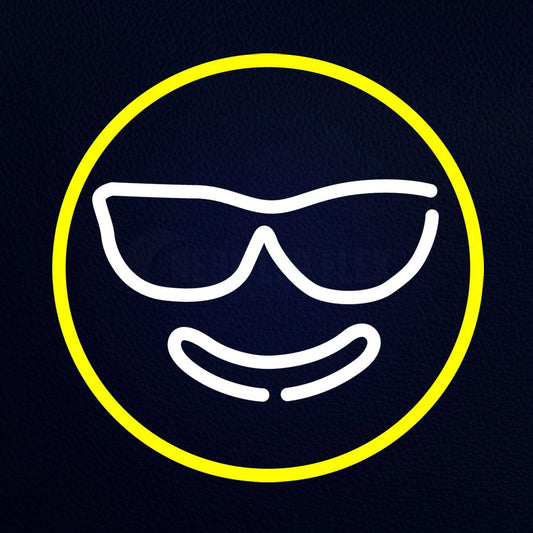 Smiley Face With Sunglasses Emoji Neon Flex Sign