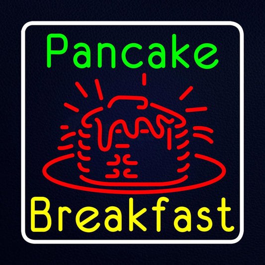 Square Pancake Breakfast Neon Flex Sign