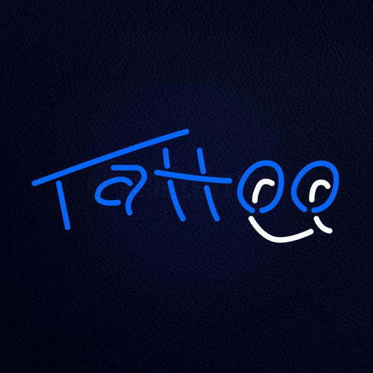 Tattoo With Blue Letter Neon Flex Sign