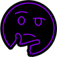 Thinking Emoji Purple Neon Sign