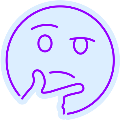 Thinking Emoji Purple Neon Sign