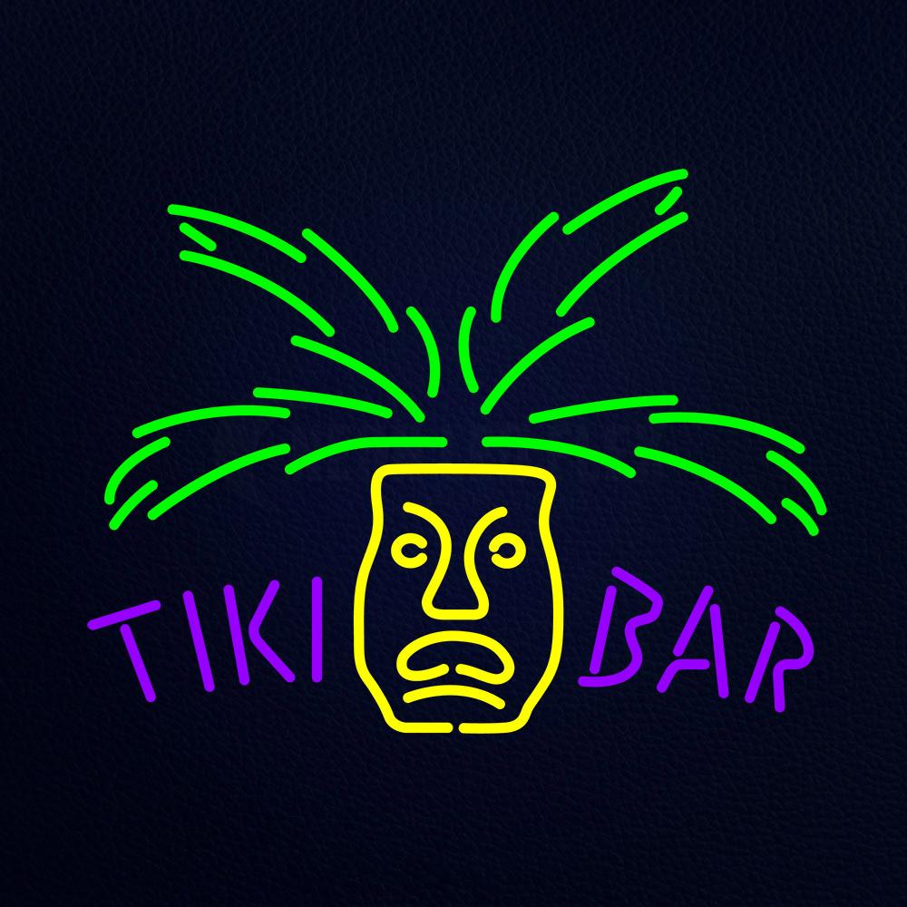 Tiki Bar Paradise Palm Logo Neon Flex Sign