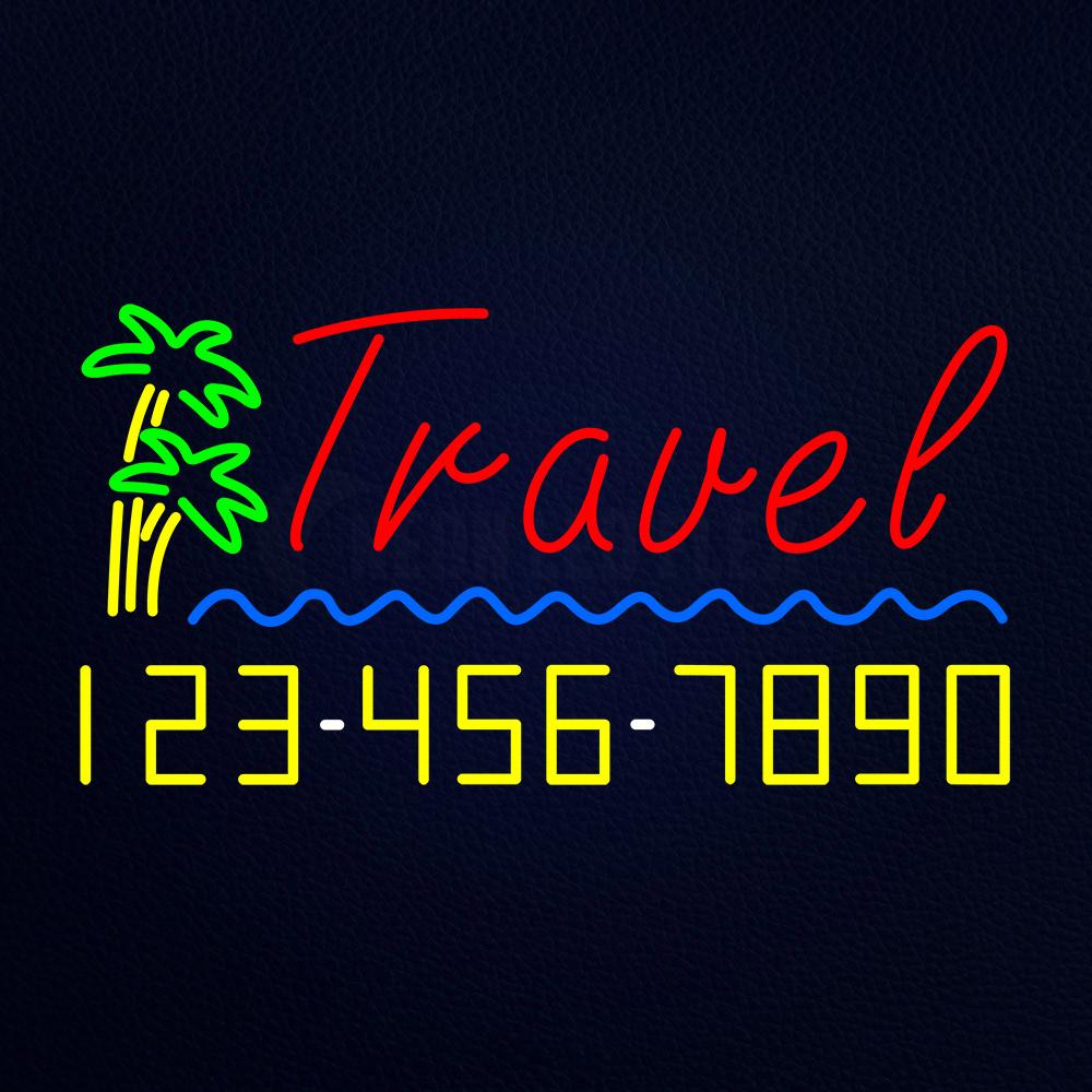 Travel With Phone Number Neon Flex Sign