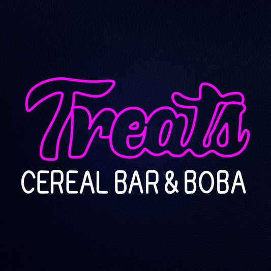 Treats Cereal Bar and Boba Neon Flex Sign