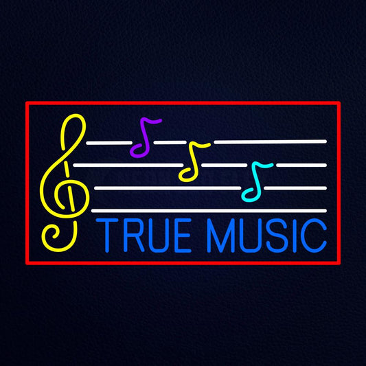 True Music Red Border Neon Flex Sign