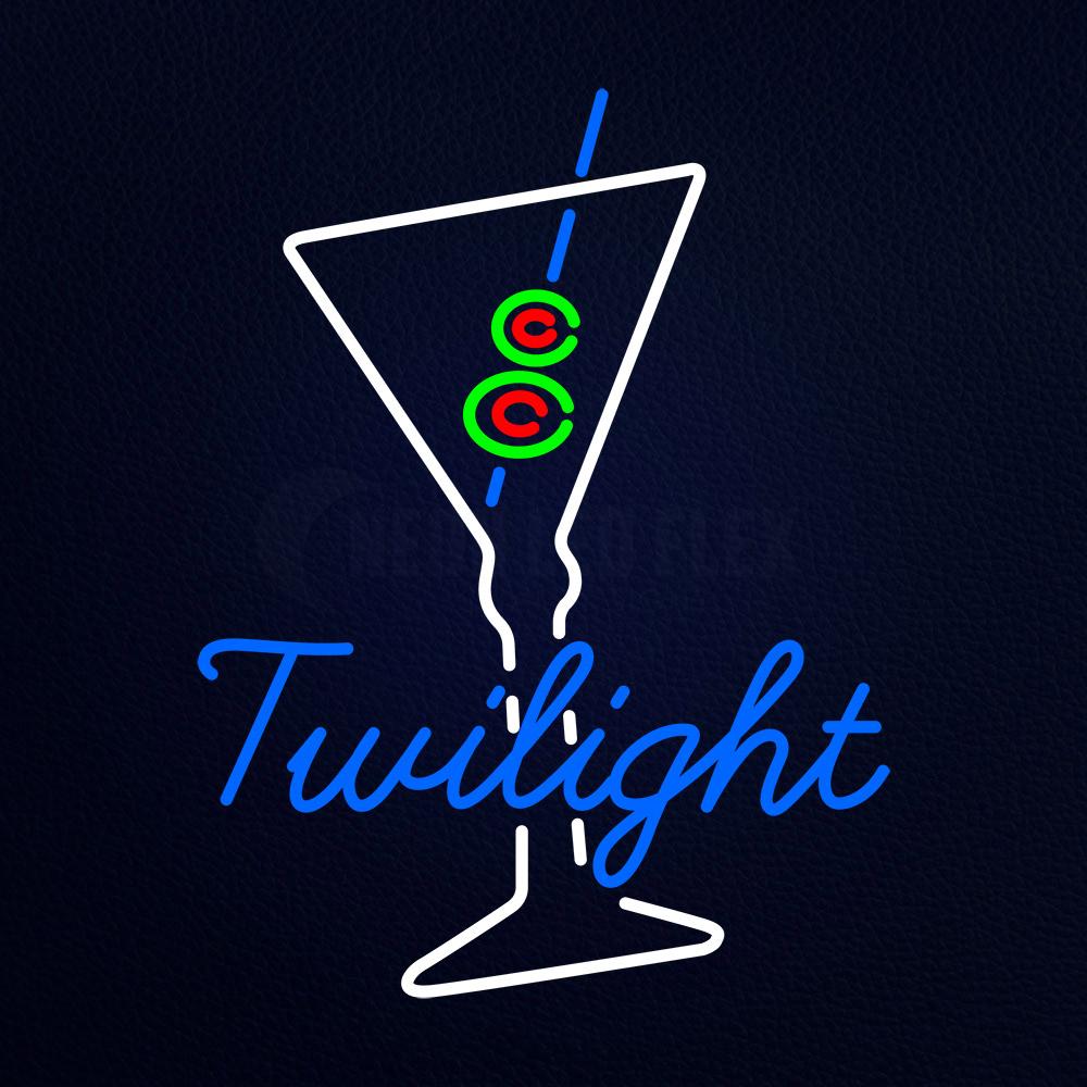 Twilight Martini Glass Bar Neon Flex Sign