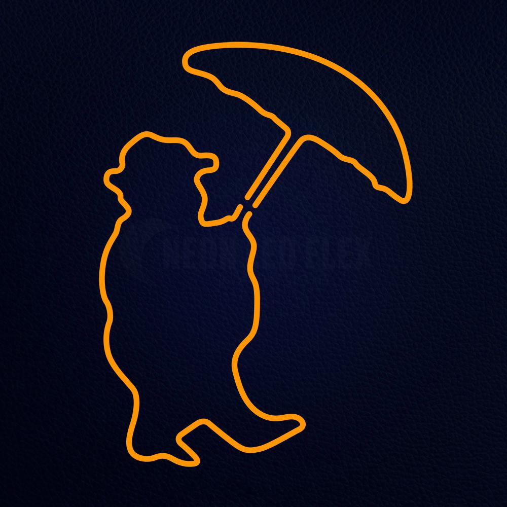 Umbrella With Man Logo Neon Flex Sign