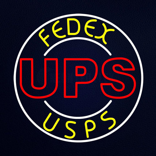 Ups Fedex Usps With Circle Neon Flex Sign