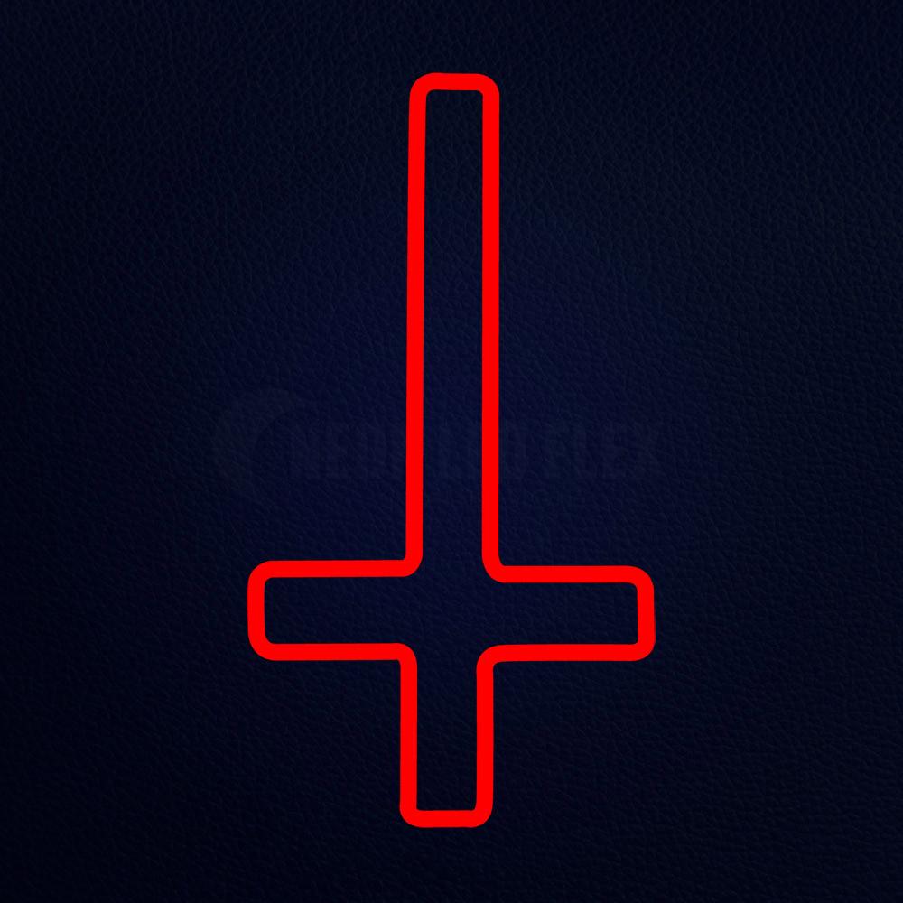 Upside Down Cross Neon Flex Sign