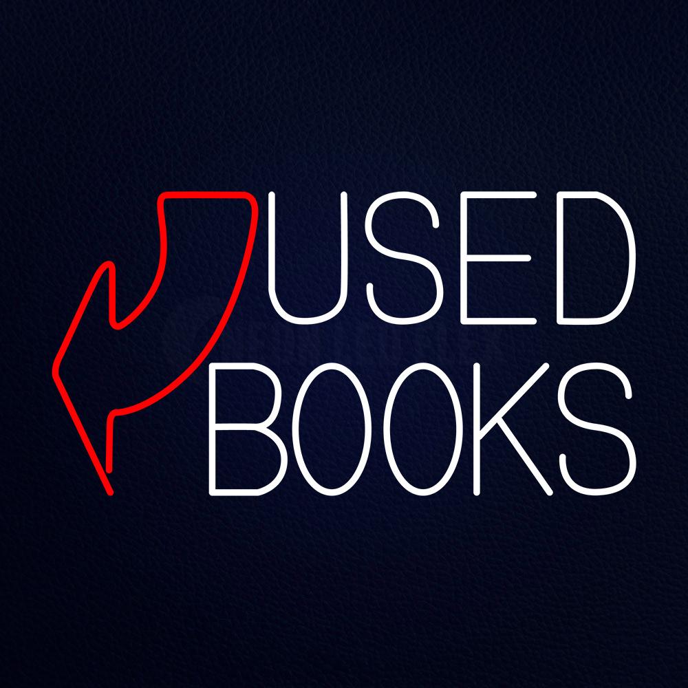 Used Books With Arrow Neon Flex Sign