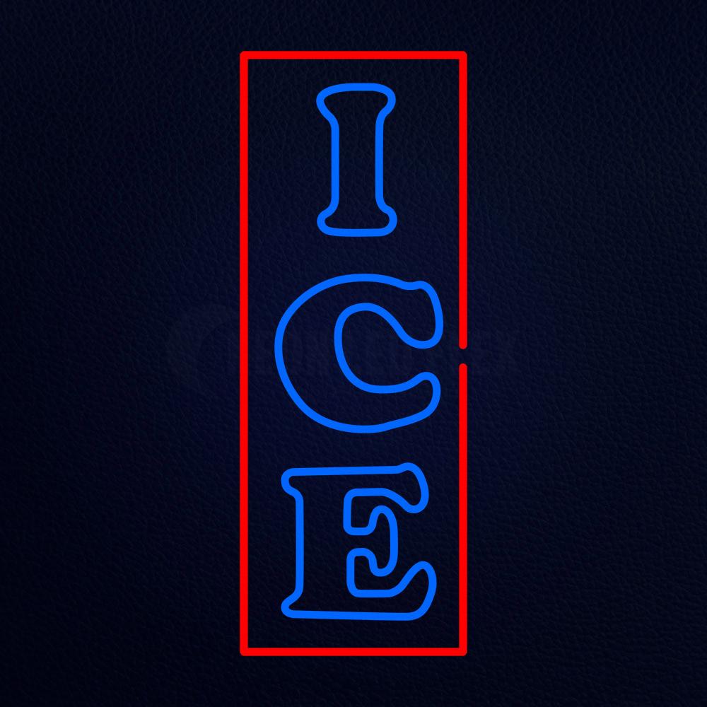 Vertical Double Stroke Ice Blue Border Neon Flex Sign