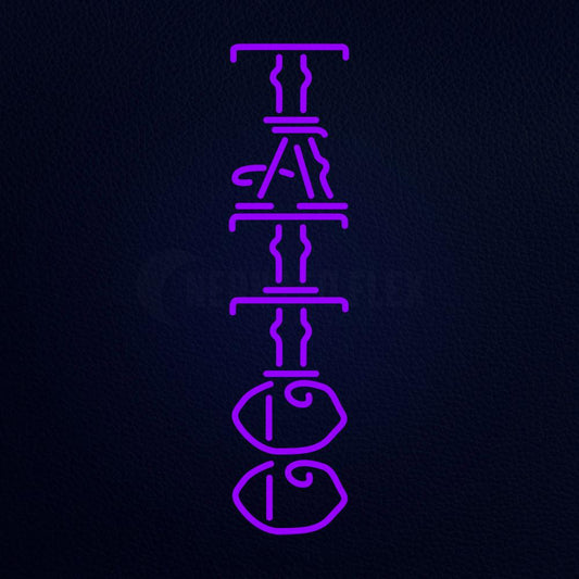 Vertical Purple Tattoo Neon Flex Sign