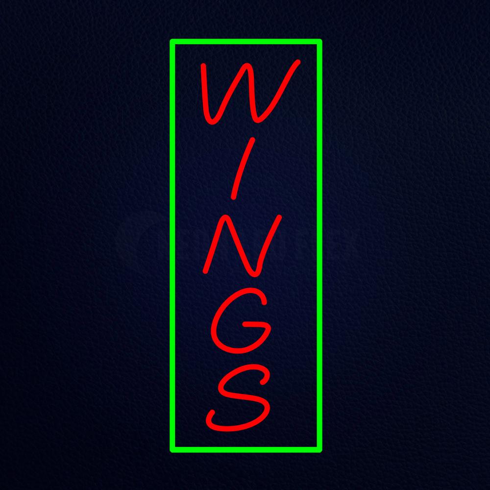 Vertical Wings With Green Border Neon Flex Sign