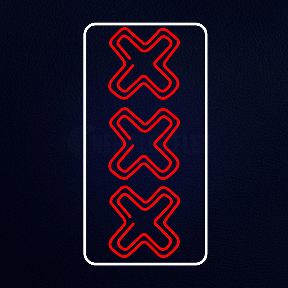 Vertical Xxx With White Border Neon Flex Sign