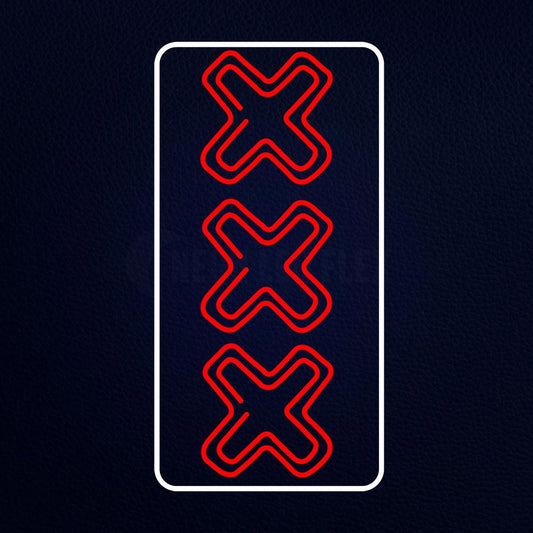 Vertical Xxx With White Border Neon Flex Sign