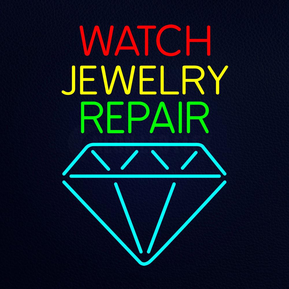 Watch Jewelry Repair With Logo Neon Flex Sign