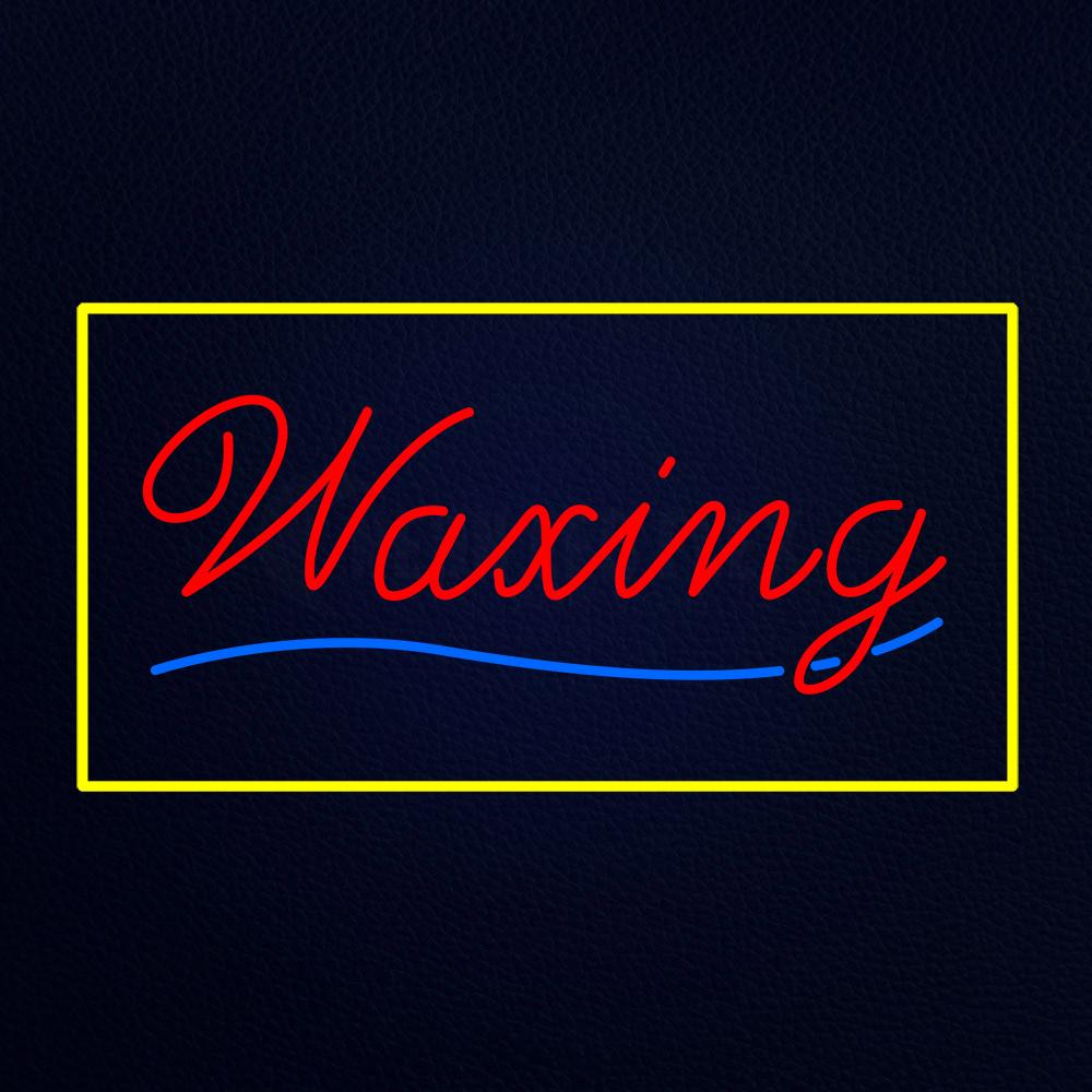 Waxing Yellow Border Neon Flex Sign