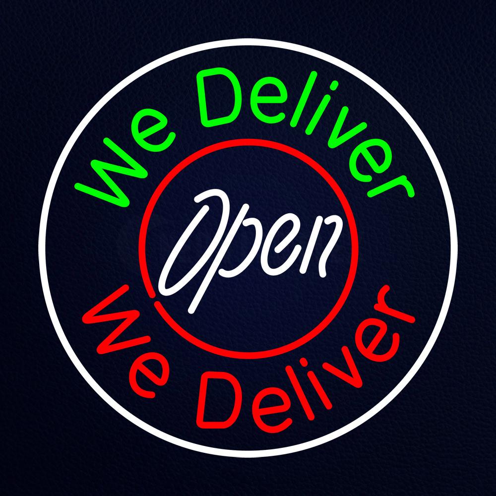 We Deliver Open Neon Flex Sign