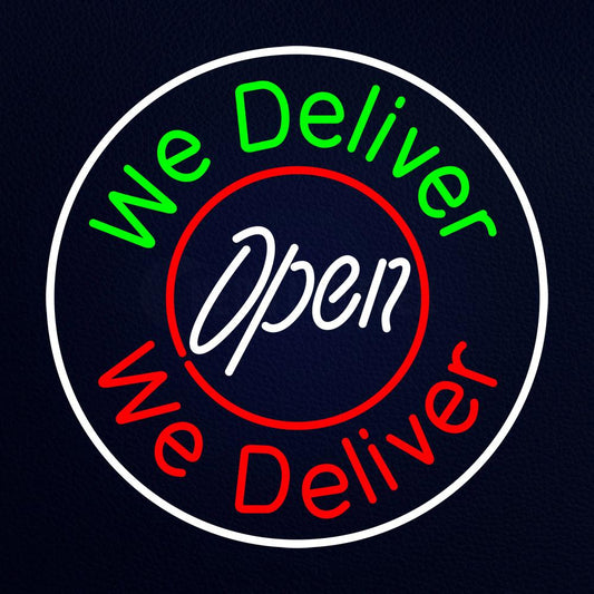 We Deliver Open Neon Flex Sign