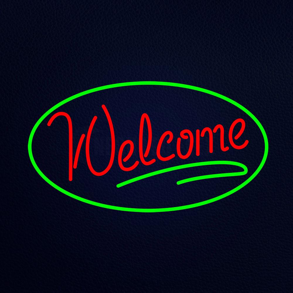 Welcome Green Neon Flex Sign