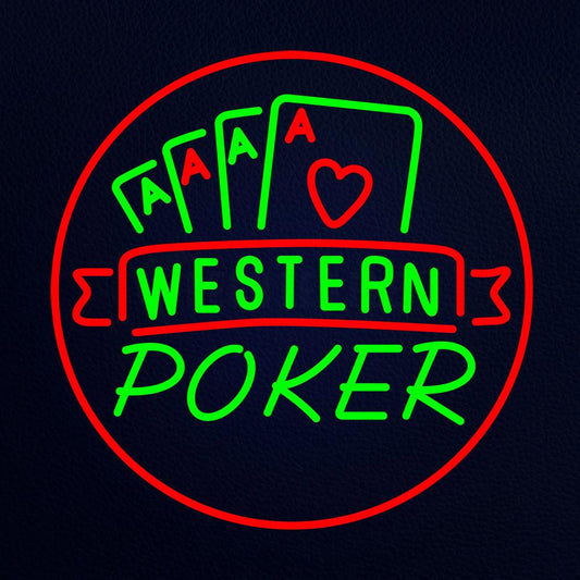 Western Poker Neon Flex Sign