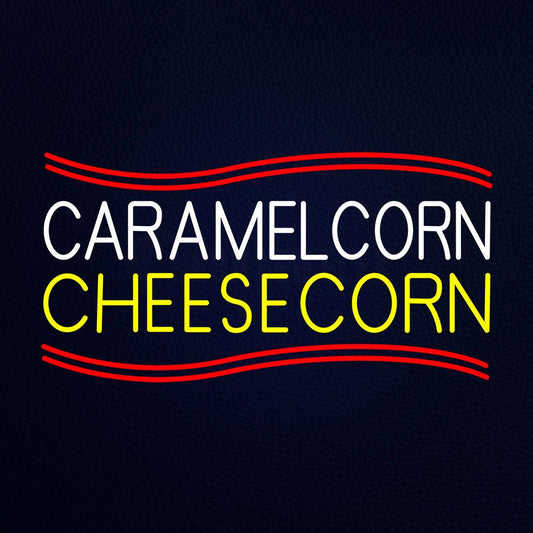 White Caramel Corn Yellow Cheese Corn Neon Flex Sign