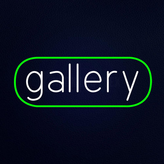 White Letters Gallery With Border Neon Flex Sign