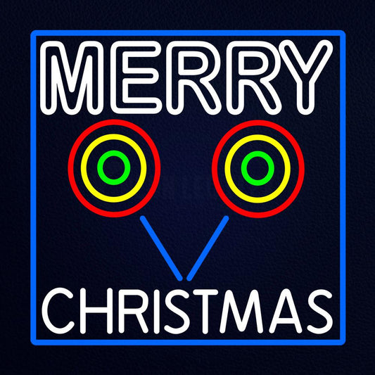 White Merry Christmas With Candy Stick Neon Flex Sign