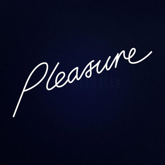 White Pleasure Logo Neon Flex Sign