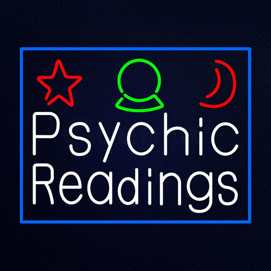 White Psychic Readings and Border Neon Flex Sign