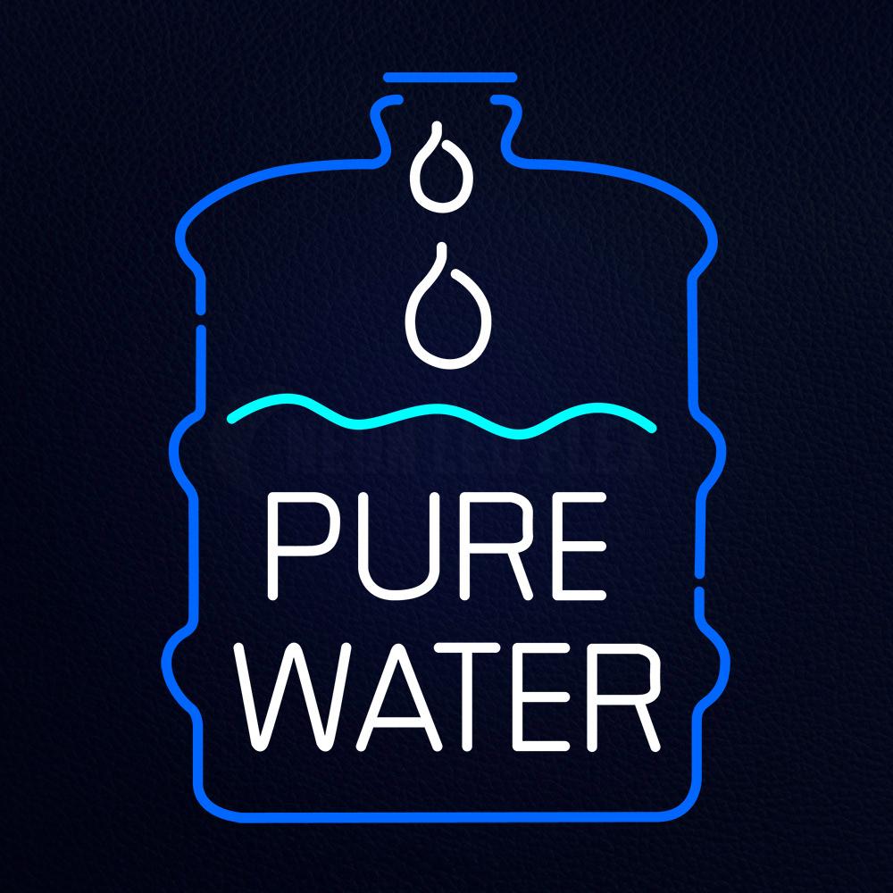 White Pure Water in Bottle Neon Flex Sign