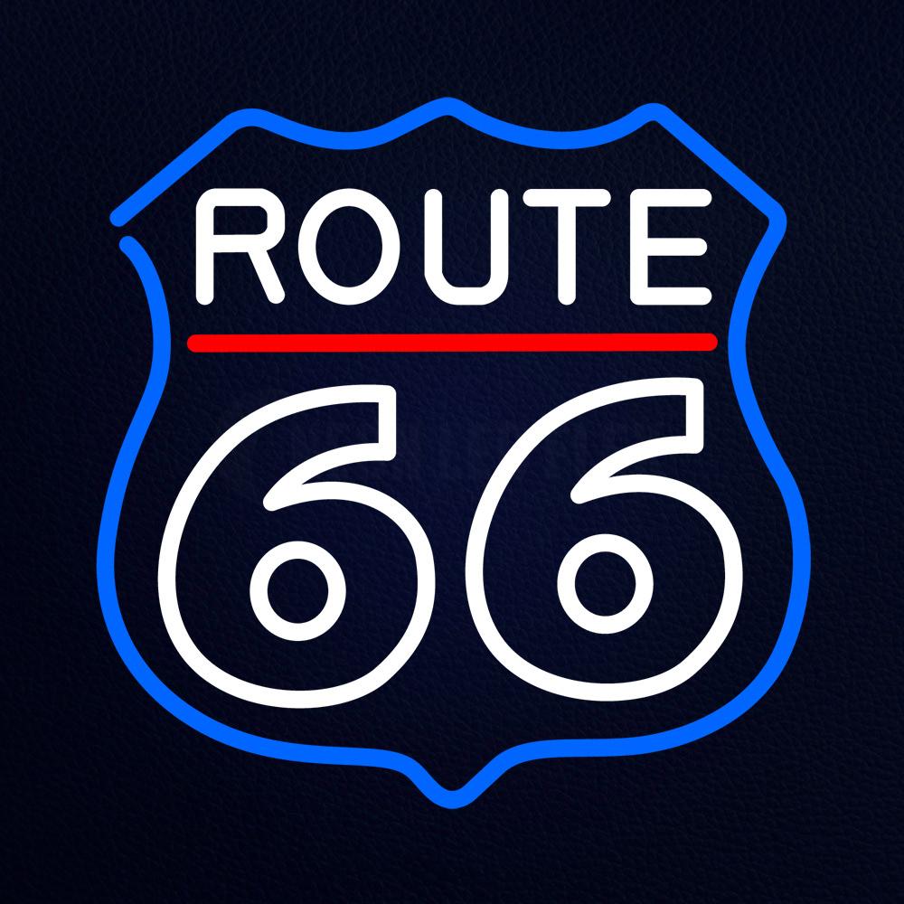 White Route 66 Neon Flex Sign