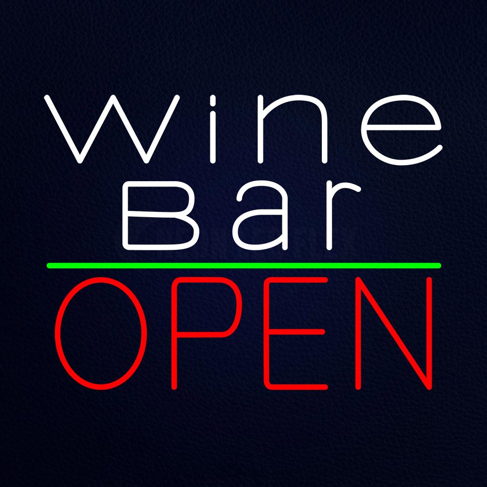 White Wine Bar Open Neon Flex Sign